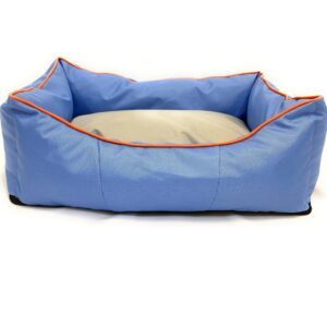 Culcus pentru caini si pisici, 60x40x20cm (exterior), cu perne detasabile, material pufos si impermeabil – Albastru