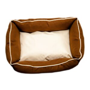 Culcus pentru caini si pisici, 60x40x20cm, cu perne detasabile, material poliester -Maro