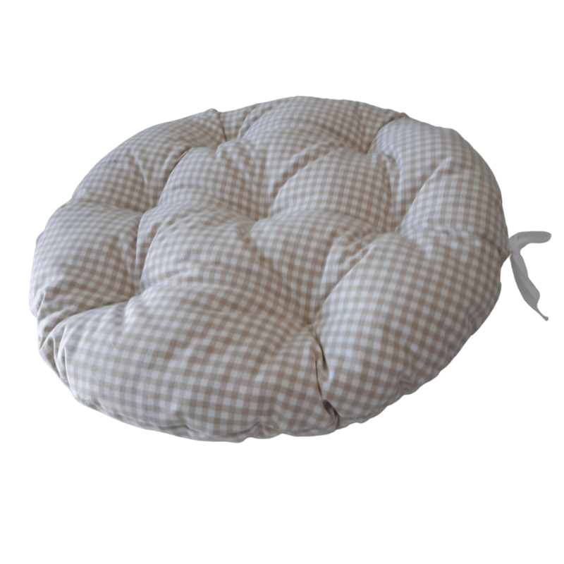 Perna cu snur pentru scaun de gradina, tesatura bumbac 100%, diametru 52 cm, 6 cm grosime Multicolor - imagine 3