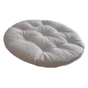 Perna cu snur pentru scaun de gradina, tesatura bumbac 100%, diametru 46 cm, Grosime 2cm, Crem
