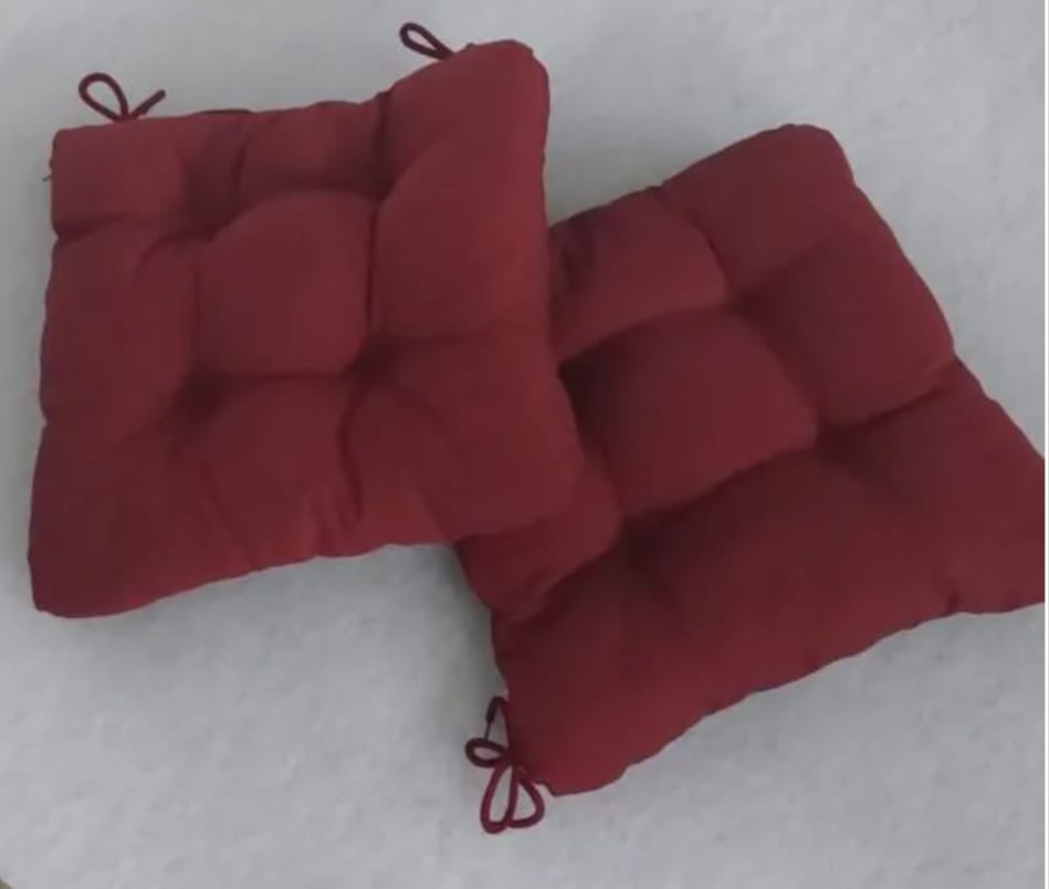 Perne cu snur pentru scaun de gradina,bucatarie, tesatura poliestera, 40x40x8cm,Culoare Bordo.. - imagine 4