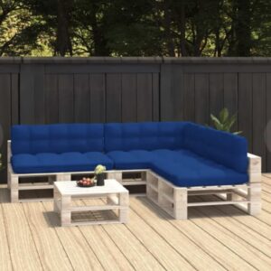 Perna de canapea din palet 7 buc,.Albastru  Impermeabil ,grosime de 10 cm.