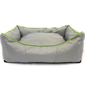 Culcus pentru caini si pisici, 60x40x20cm (exterior), cu perne detasabile, material poliester -Gri deschis